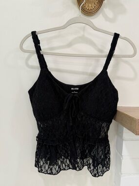 Hollister Black Lace Tie-Front Camisole